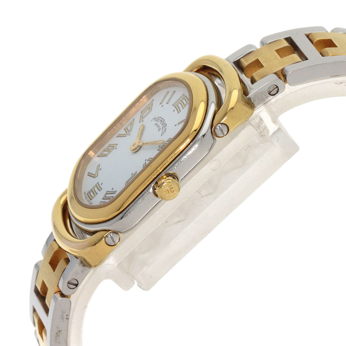 HERMES Watches Quartz RA1.240 Stainless Steel , SSxGP gold Rally white dial Women Used