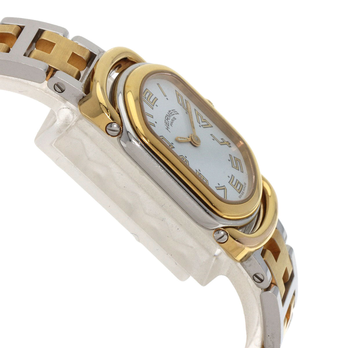 HERMES Watches Quartz RA1.240 Stainless Steel , SSxGP gold Rally white dial Women Used