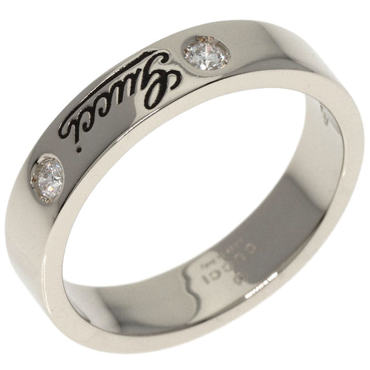 GUCCI Ring K18WG Silver Icon Print 2P Diamond #11