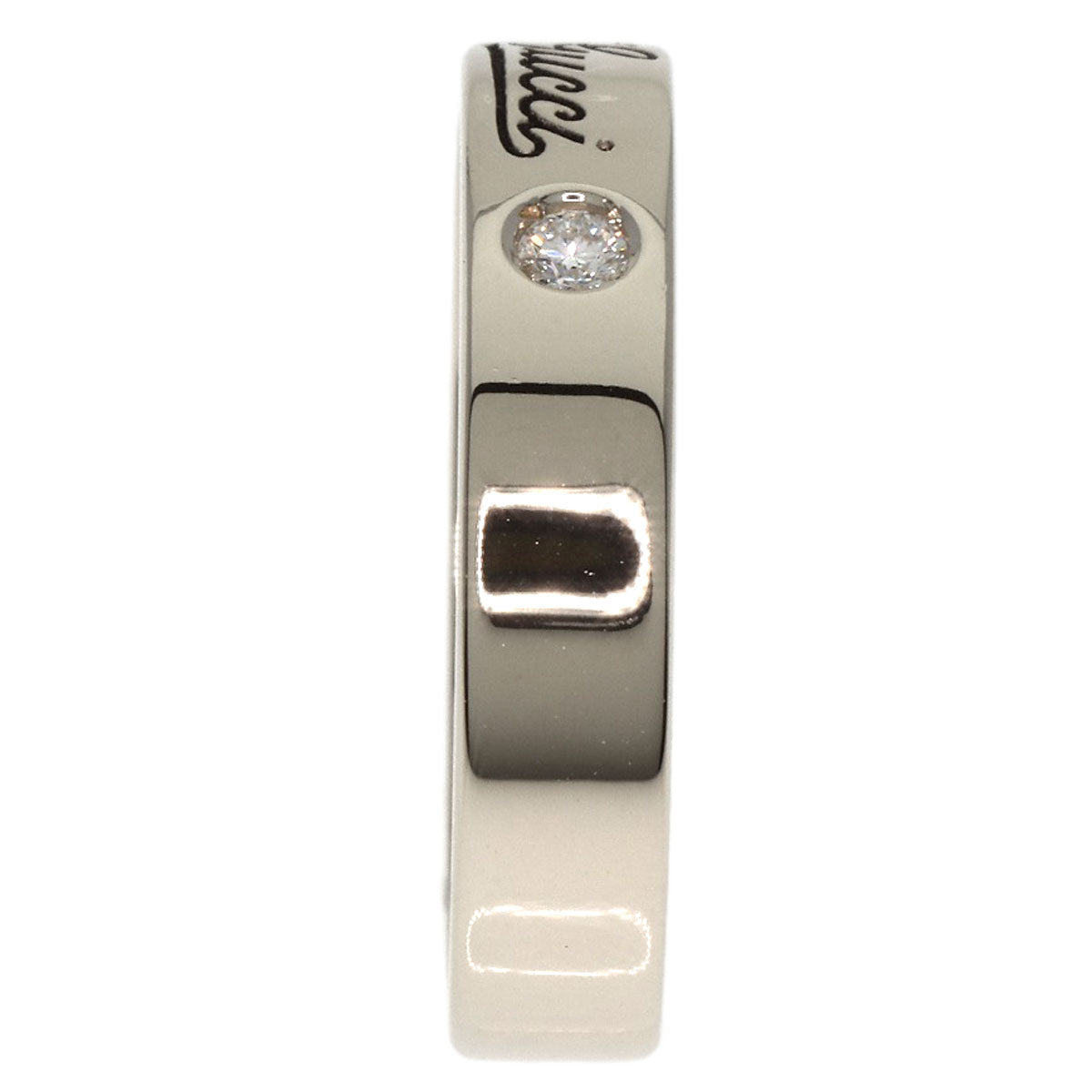 GUCCI Ring K18WG Silver Icon Print 2P Diamond #11