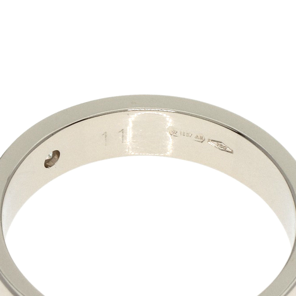 GUCCI Ring K18WG Silver Icon Print 2P Diamond #11