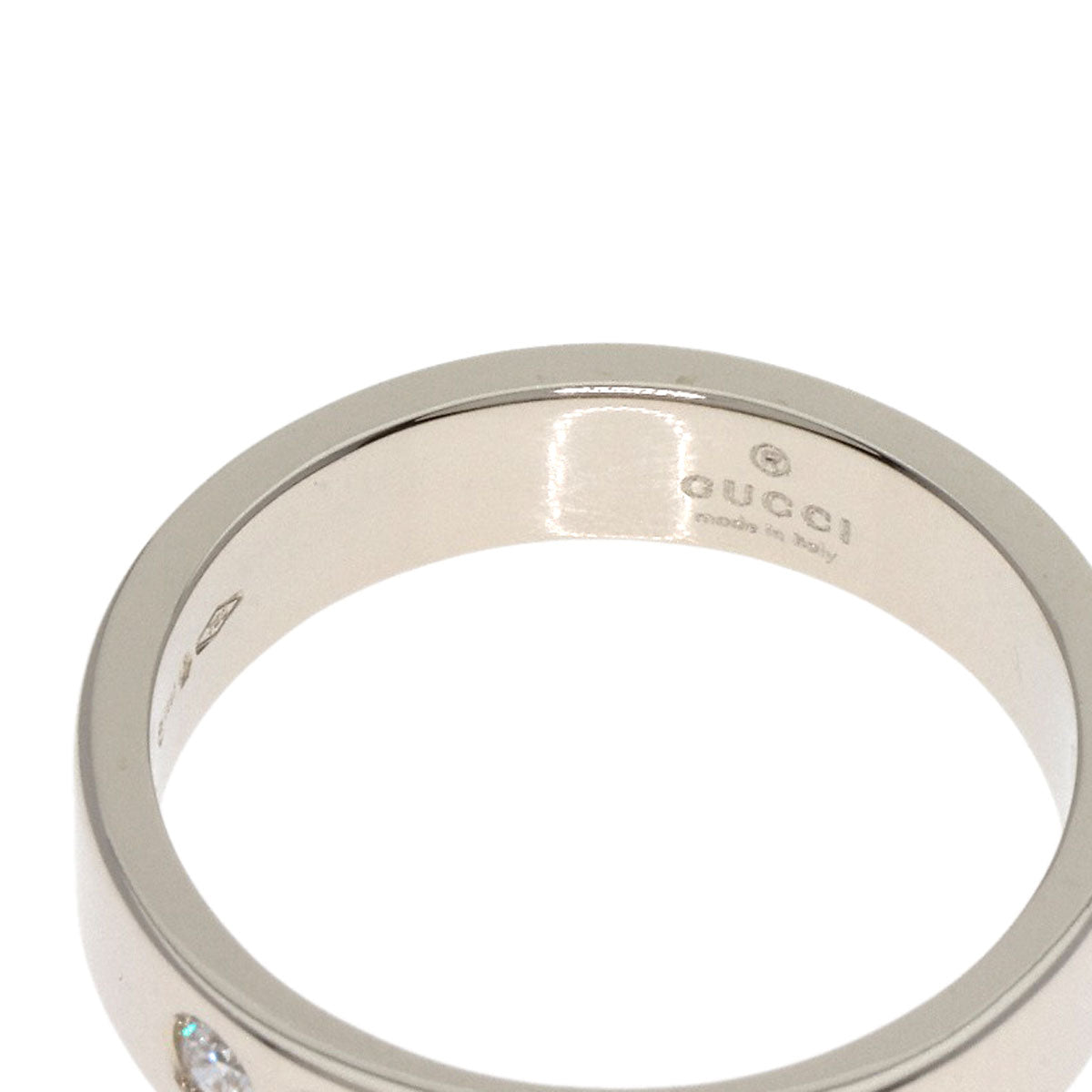 GUCCI Ring K18WG Silver Icon Print 2P Diamond #11