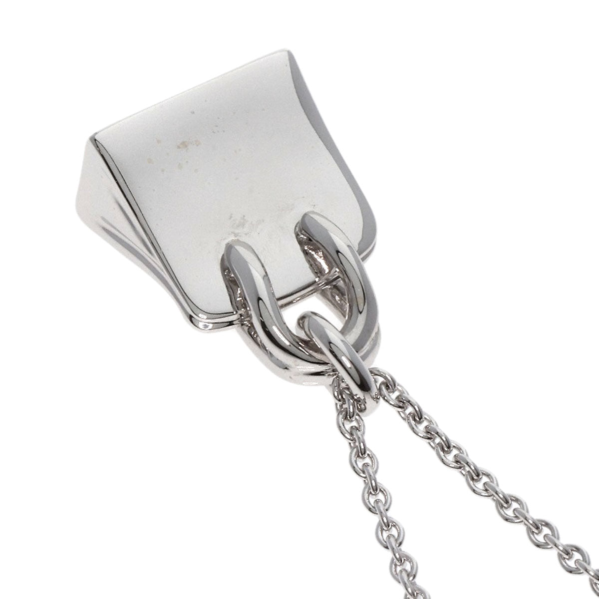 HERMES Necklace K18WG Silver Amulet Birkin Diamond
