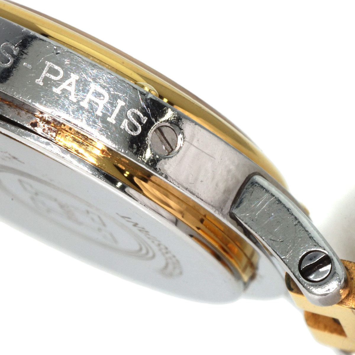 HERMES Watches Quartz Stainless Steel , SSxGP gold Clipper Old Belt Ivory dial Women Used