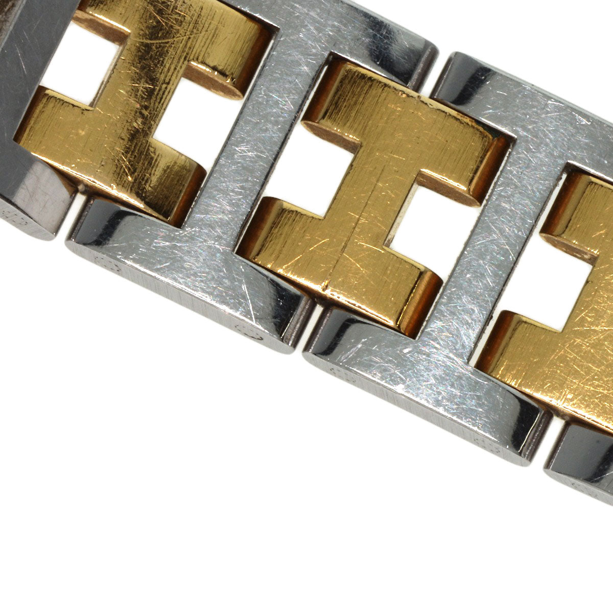 HERMES Watches Quartz Stainless Steel , SSxGP gold Clipper Old Belt Ivory dial Women Used