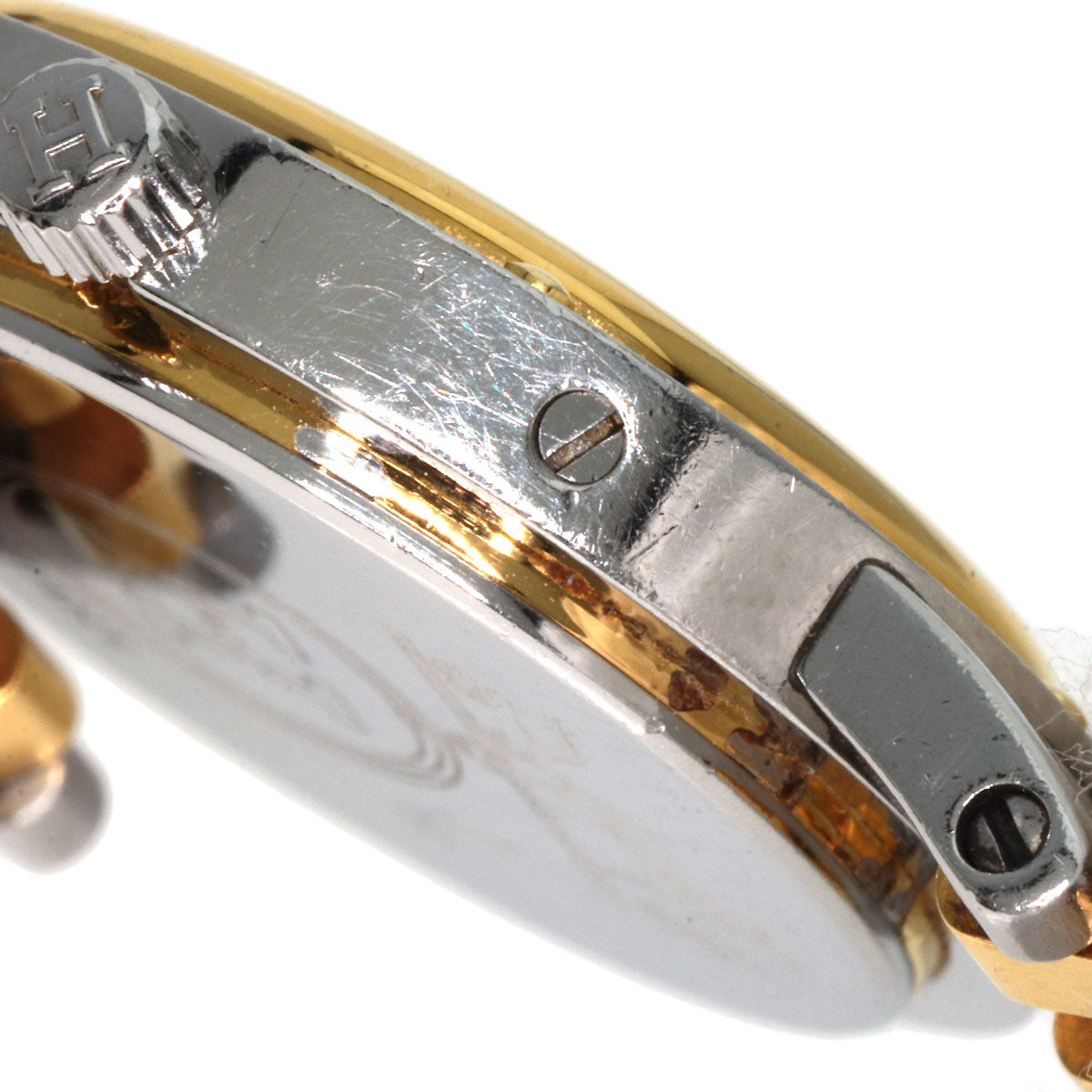 HERMES Watches Quartz Stainless Steel , SSxGP gold Clipper Old Belt Ivory dial Women Used