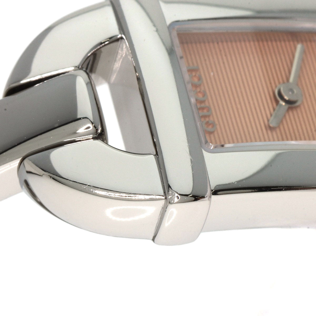 GUCCI Watches Quartz 6800L Stainless Steel , Stainless Steel Silver Square face Orange dial Women Used