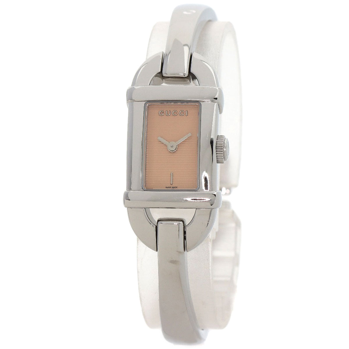 GUCCI Watches Quartz 6800L Stainless Steel , Stainless Steel Silver Square face Orange dial Women Used