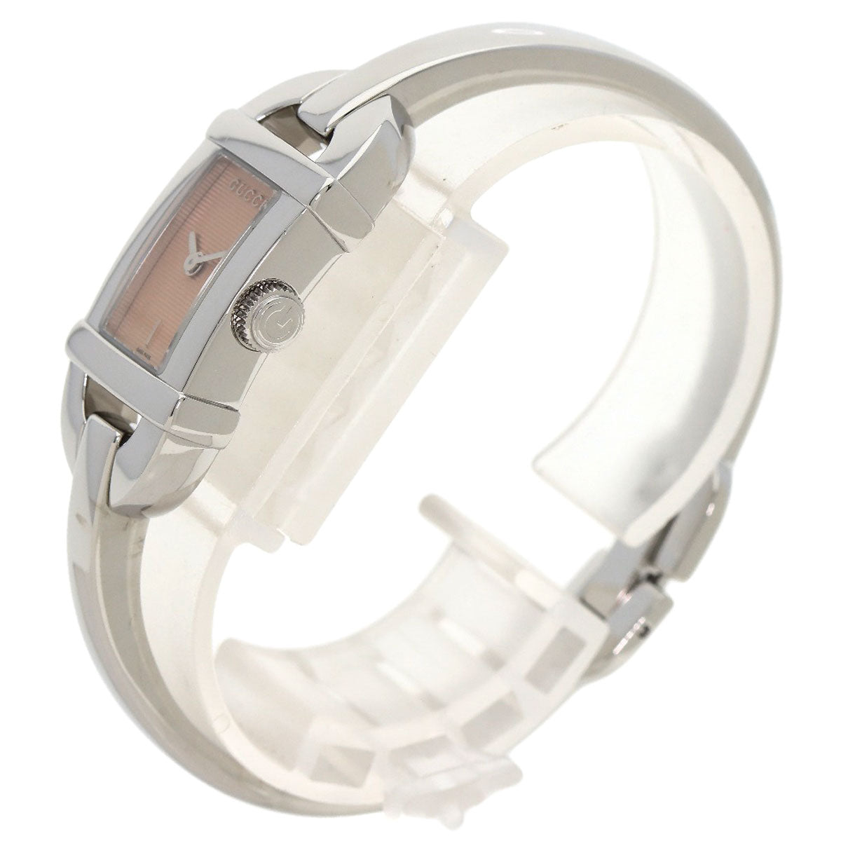 GUCCI Watches Quartz 6800L Stainless Steel , Stainless Steel Silver Square face Orange dial Women Used