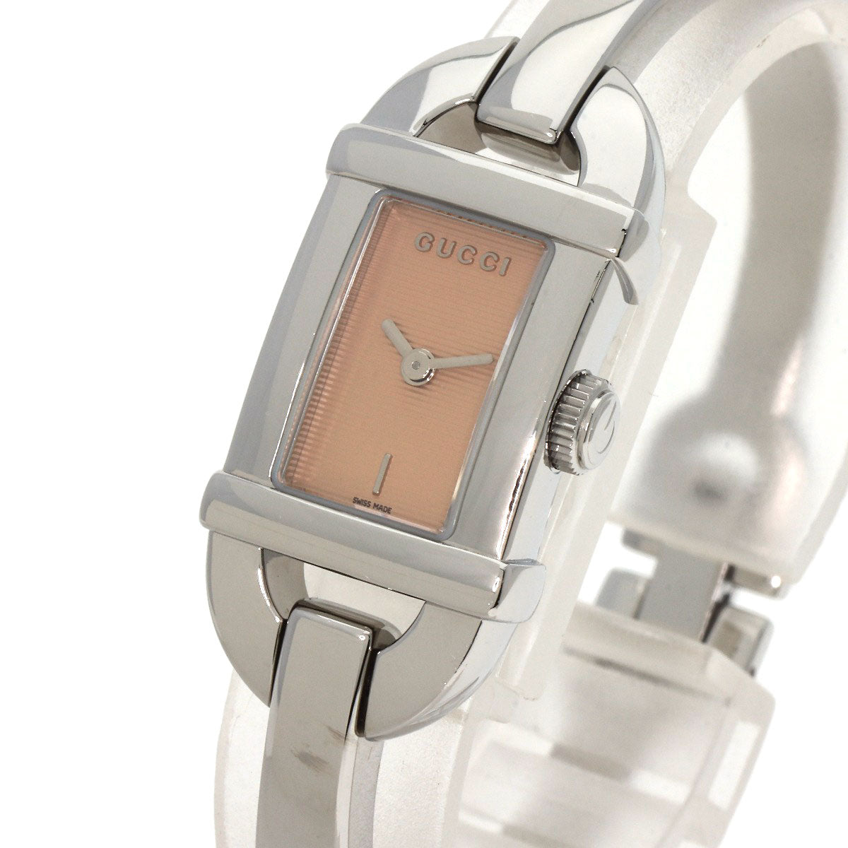GUCCI Watches Quartz 6800L Stainless Steel , Stainless Steel Silver Square face Orange dial Women Used
