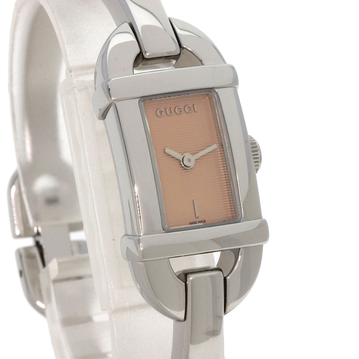 GUCCI Watches Quartz 6800L Stainless Steel , Stainless Steel Silver Square face Orange dial Women Used