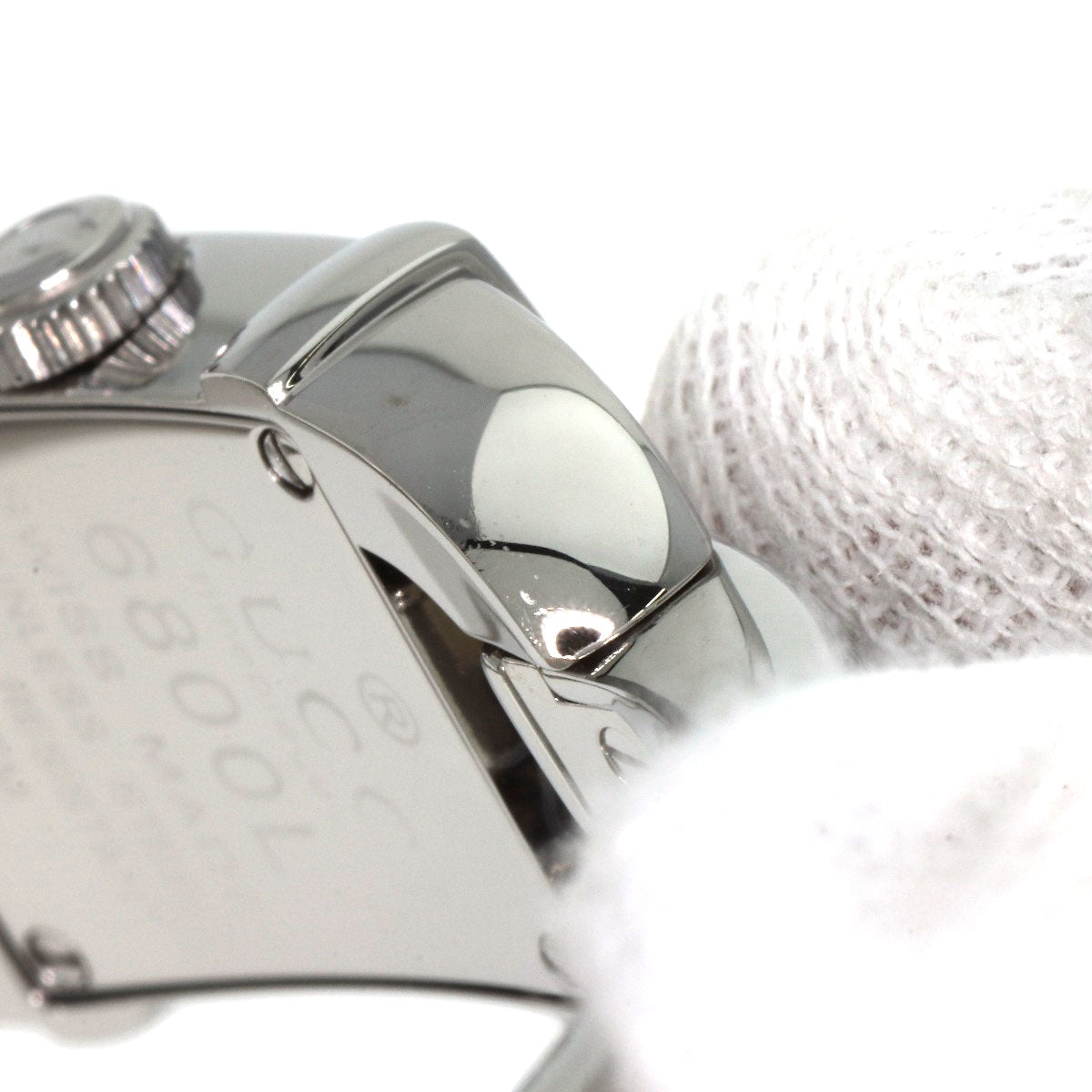GUCCI Watches Quartz 6800L Stainless Steel , Stainless Steel Silver Square face Orange dial Women Used