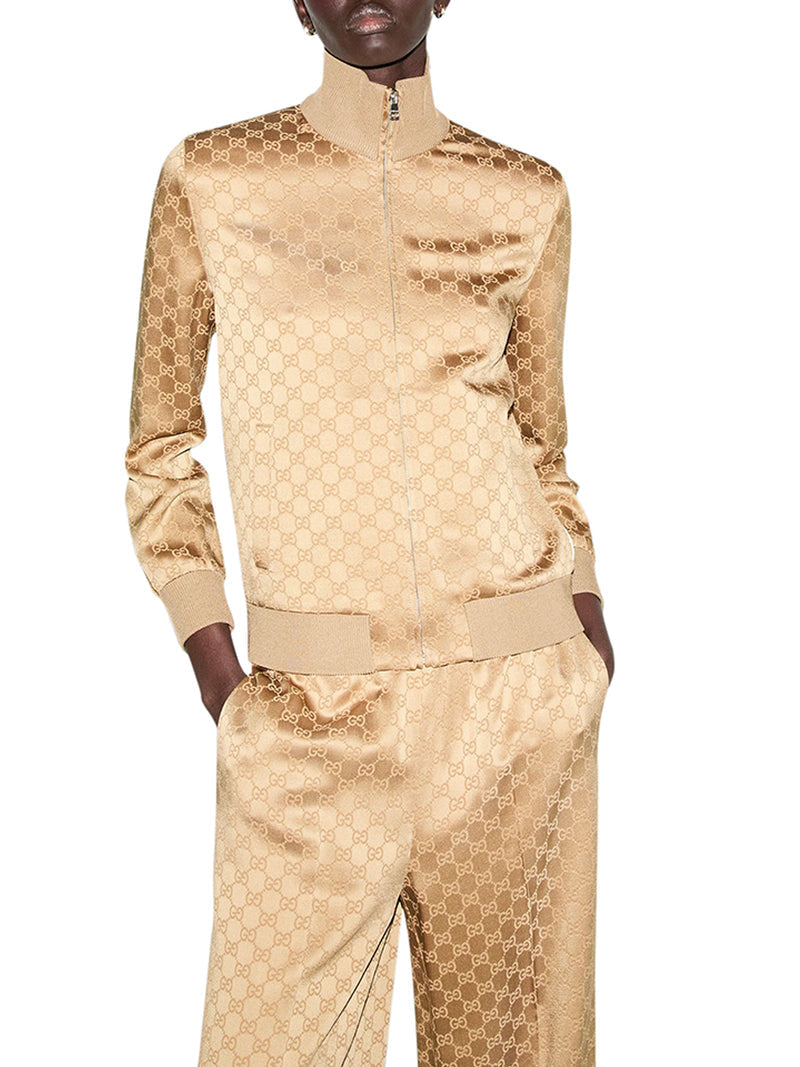 Gucci Women Gg Jacquard Zipped Jacket