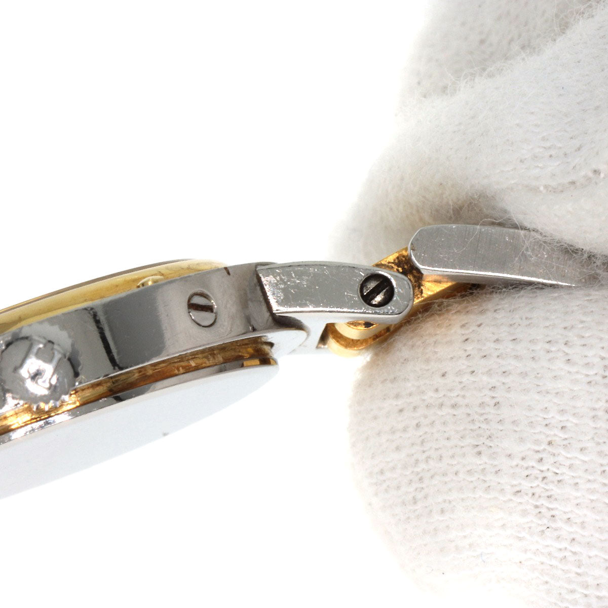 HERMES Watches Quartz Stainless Steel , SSxGP gold Clipper Old Belt Ivory dial Women Used