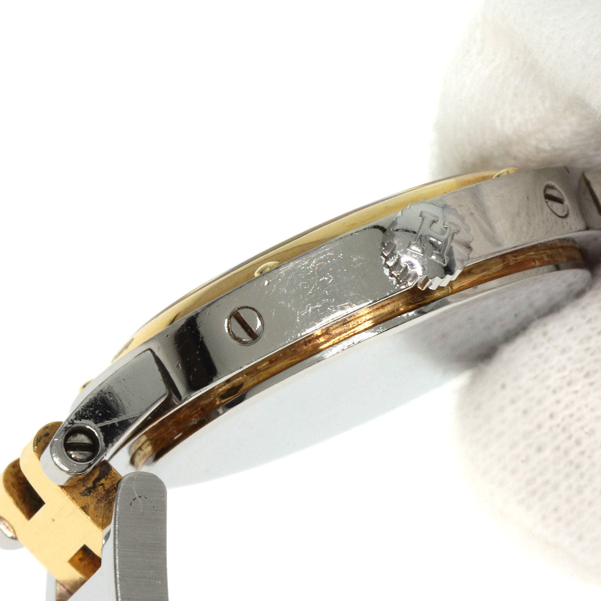 HERMES Watches Quartz Stainless Steel , SSxGP gold Clipper Old Belt Ivory dial Women Used