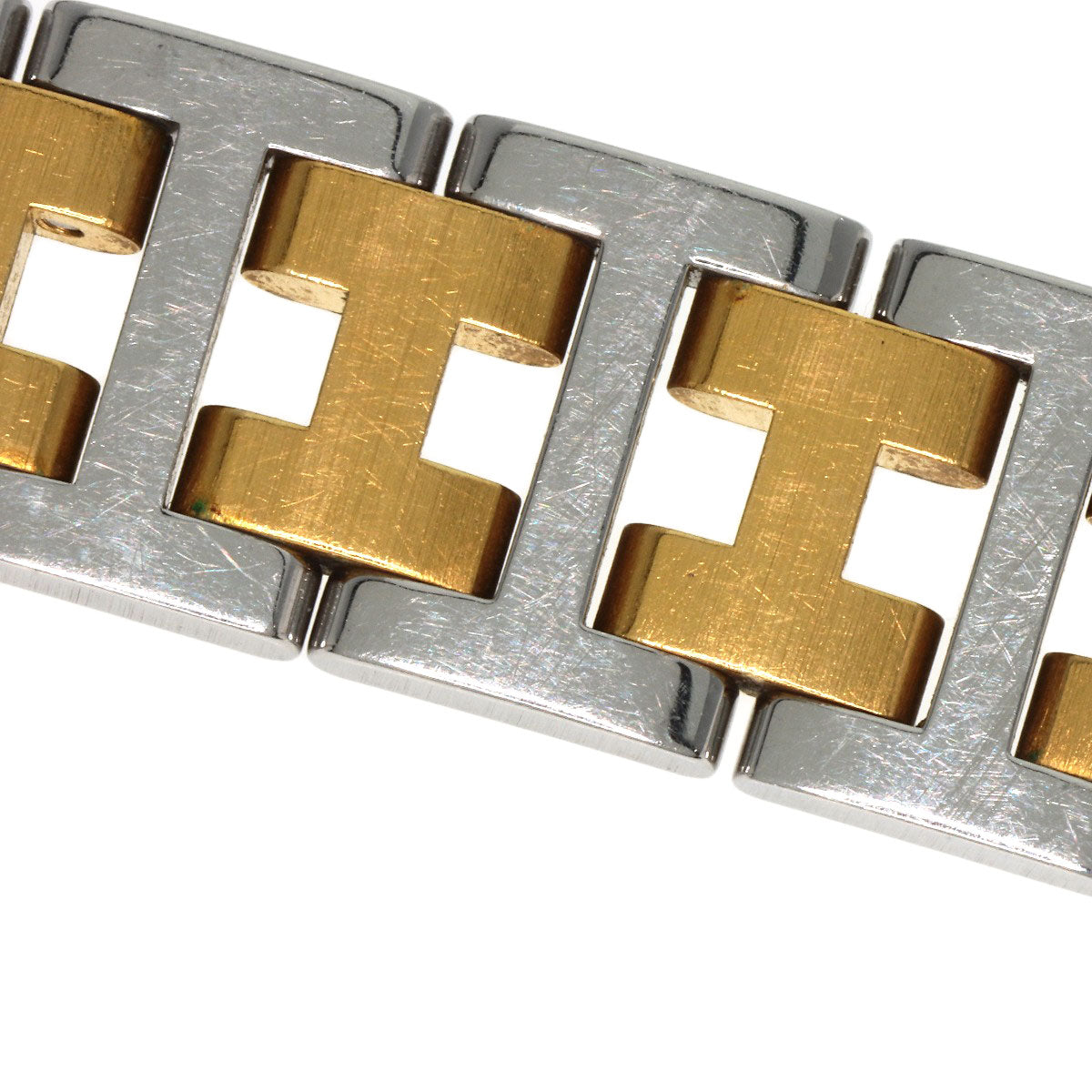 HERMES Watches Quartz Stainless Steel , SSxGP gold Clipper Old Belt Ivory dial Women Used