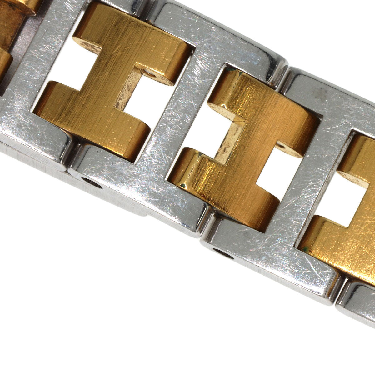 HERMES Watches Quartz Stainless Steel , SSxGP gold Clipper Old Belt Ivory dial Women Used