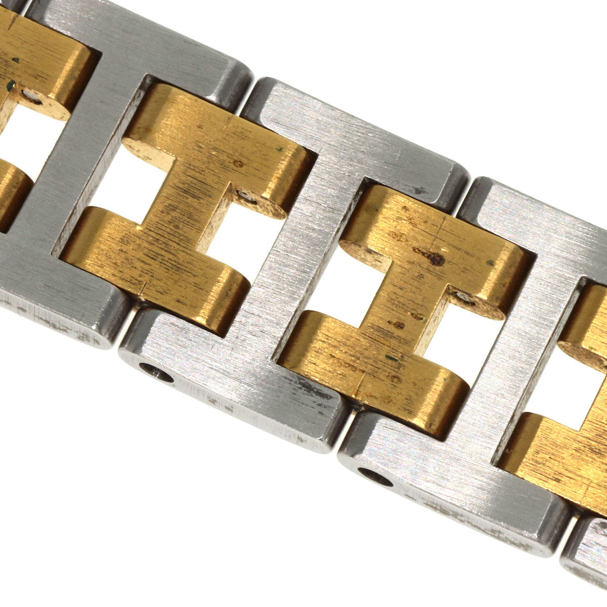 HERMES Watches Quartz Stainless Steel , SSxGP gold Clipper Old Belt Ivory dial Women Used