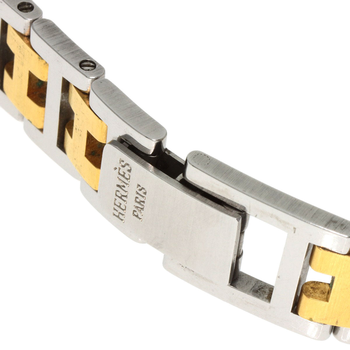 HERMES Watches Quartz Stainless Steel , SSxGP gold Clipper Old Belt Ivory dial Women Used