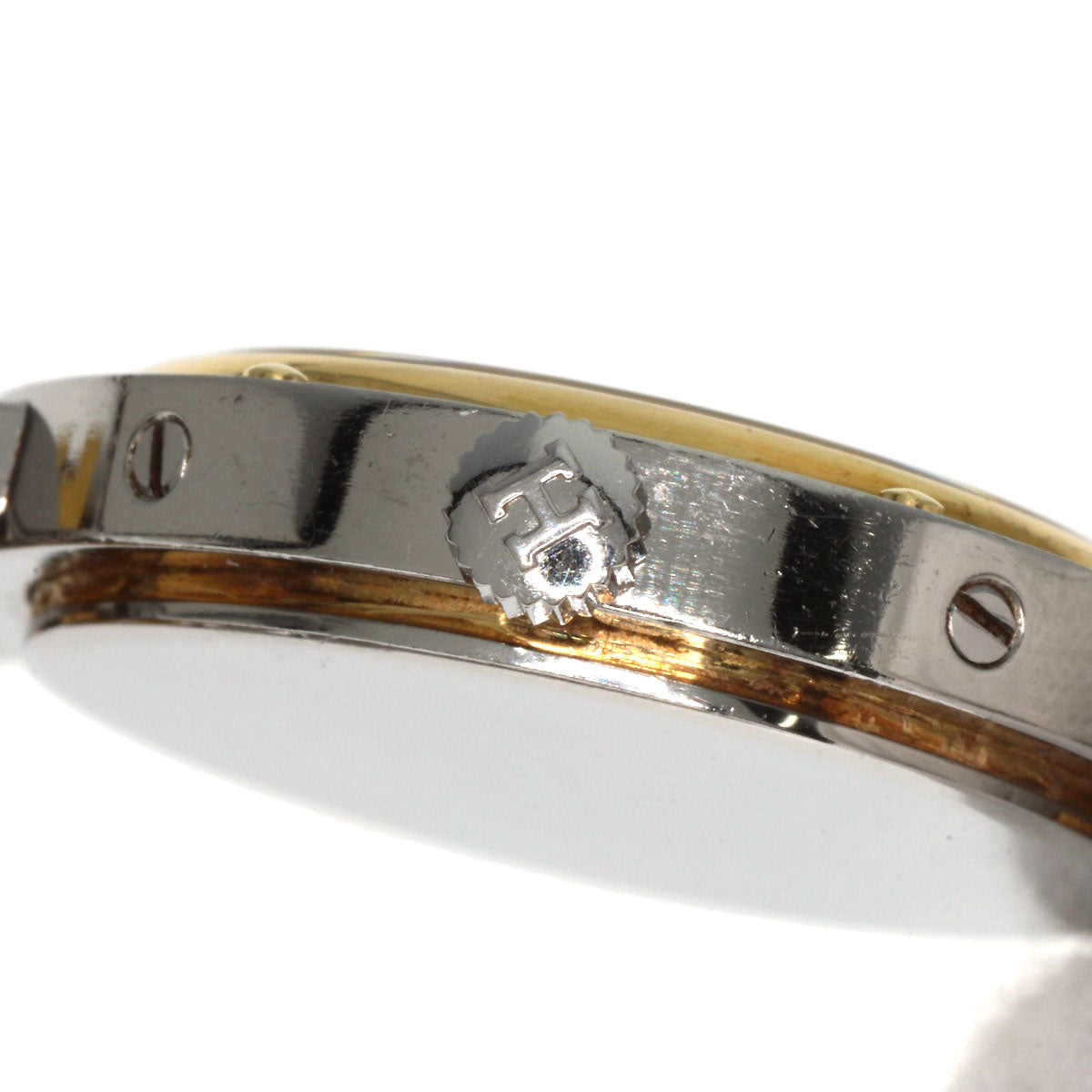 HERMES Watches Quartz Stainless Steel , SSxGP gold Clipper Old Belt Ivory dial Women Used