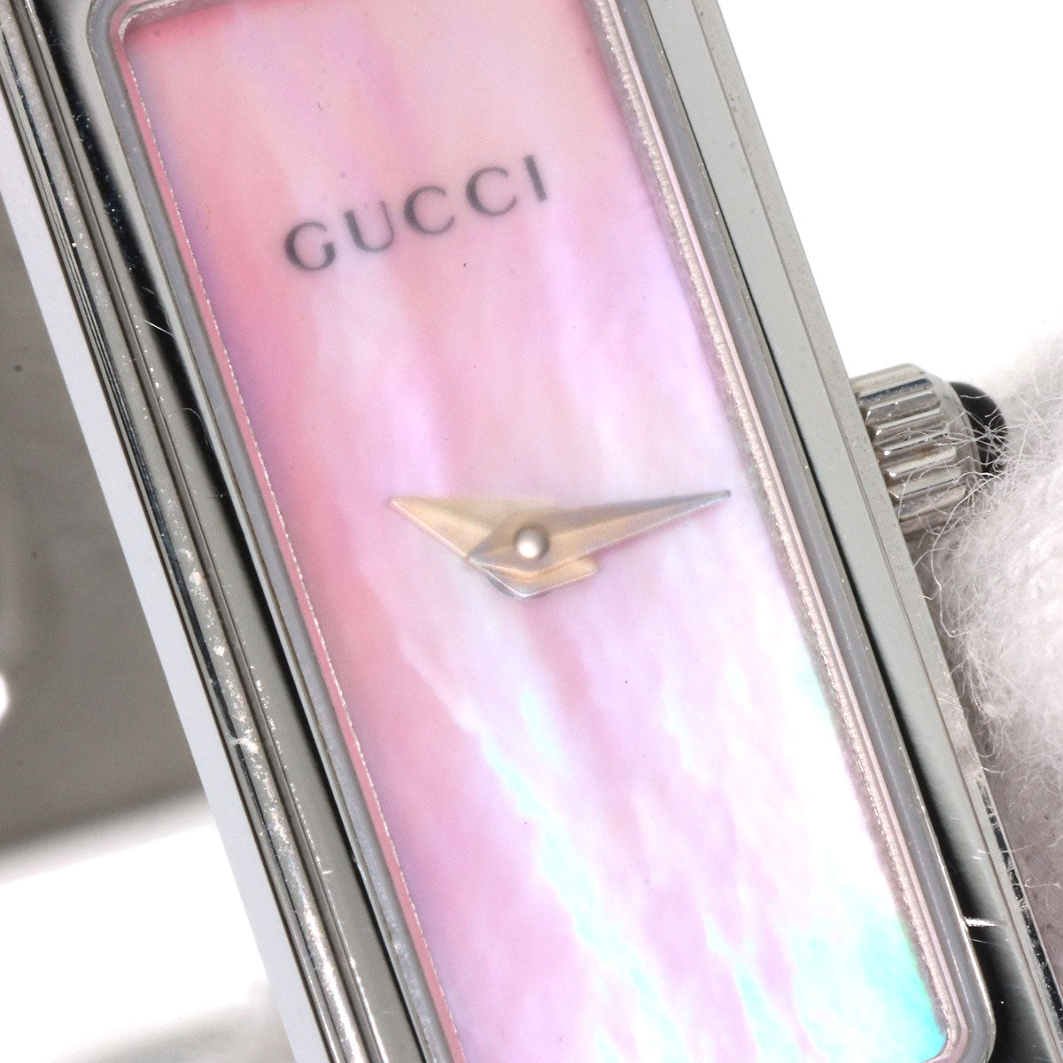 GUCCI Watches Quartz 1500L Stainless Steel , Stainless Steel Silver Square face Pink shell dial Women Used