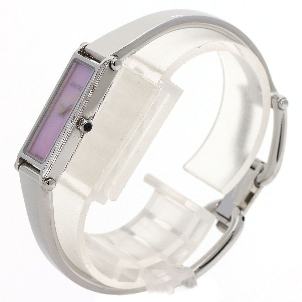 GUCCI Watches Quartz 1500L Stainless Steel , Stainless Steel Silver Square face Pink shell dial Women Used
