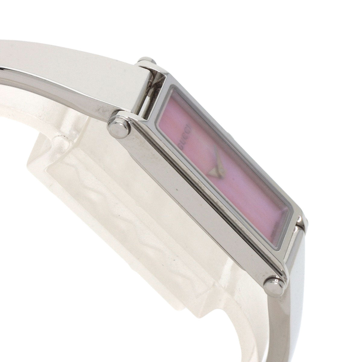 GUCCI Watches Quartz 1500L Stainless Steel , Stainless Steel Silver Square face Pink shell dial Women Used