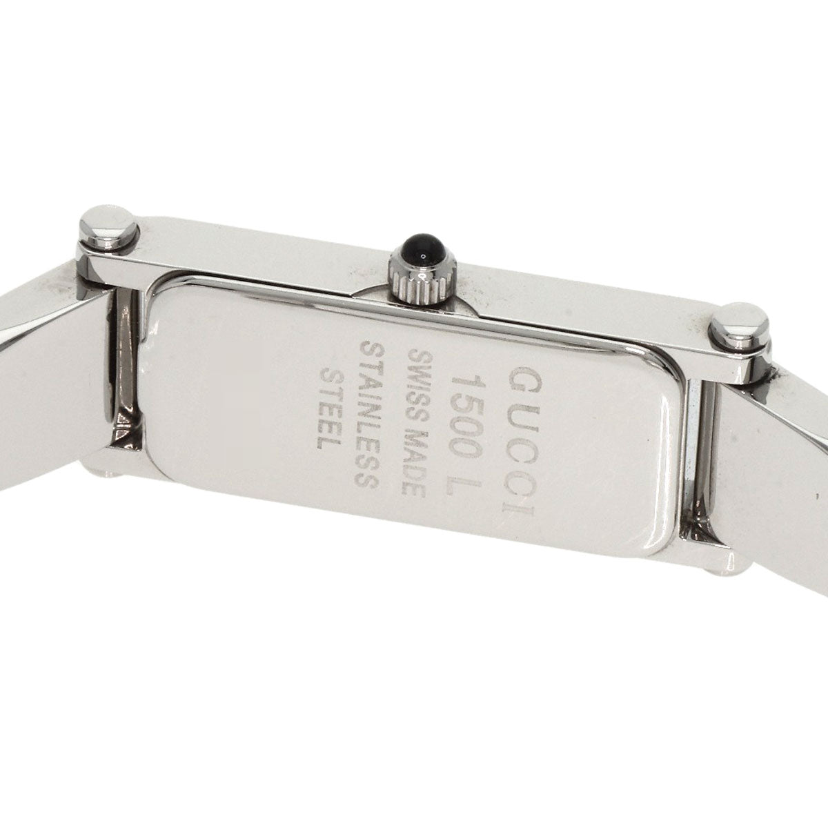 GUCCI Watches Quartz 1500L Stainless Steel , Stainless Steel Silver Square face Pink shell dial Women Used