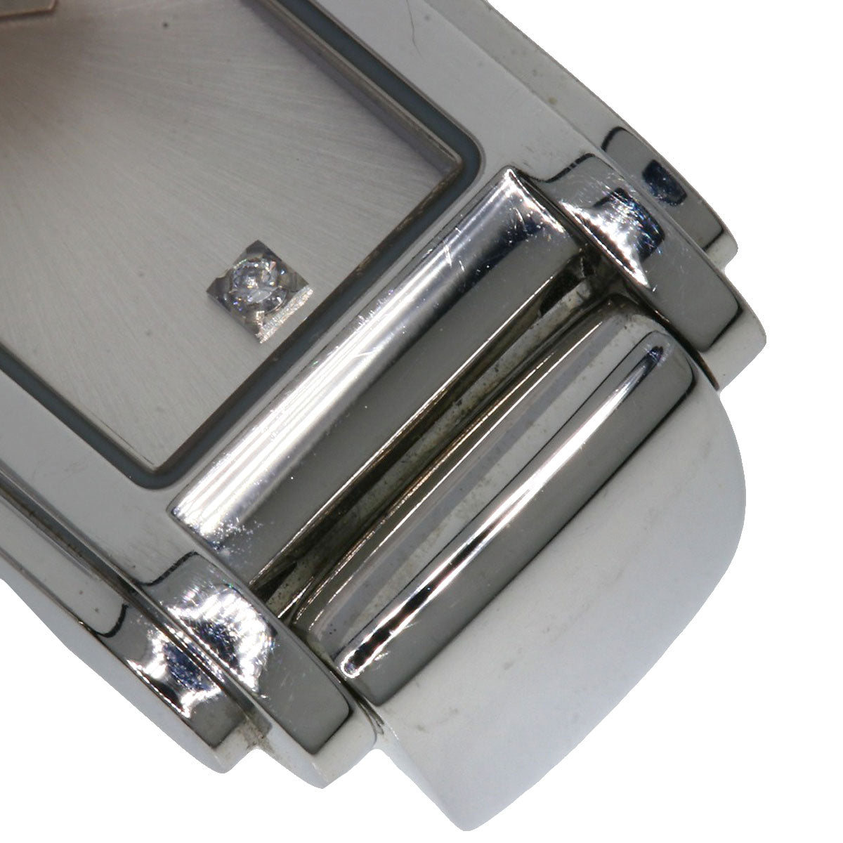 GUCCI Watches Quartz 109 Stainless Steel , Stainless Steel Silver Square Face 2P Diamond Silver dial Women Used