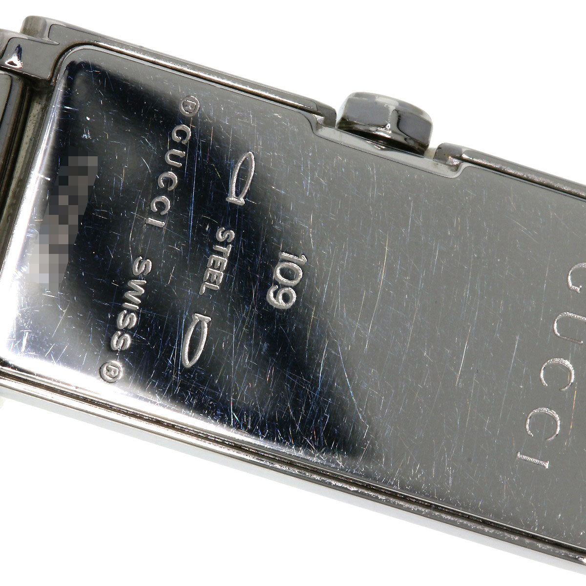 GUCCI Watches Quartz 109 Stainless Steel , Stainless Steel Silver Square Face 2P Diamond Silver dial Women Used