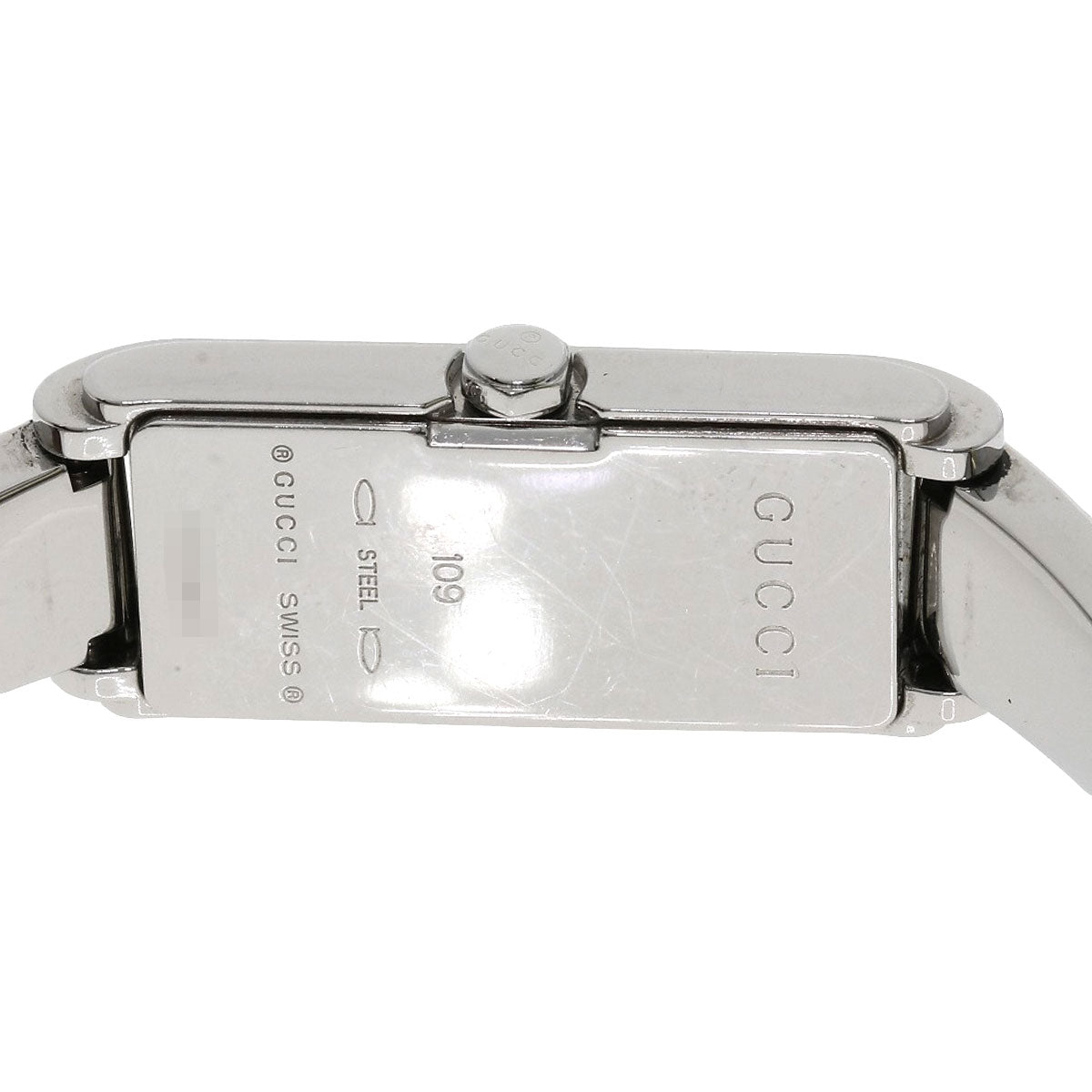 GUCCI Watches Quartz 109 Stainless Steel , Stainless Steel Silver Square Face 2P Diamond Silver dial Women Used