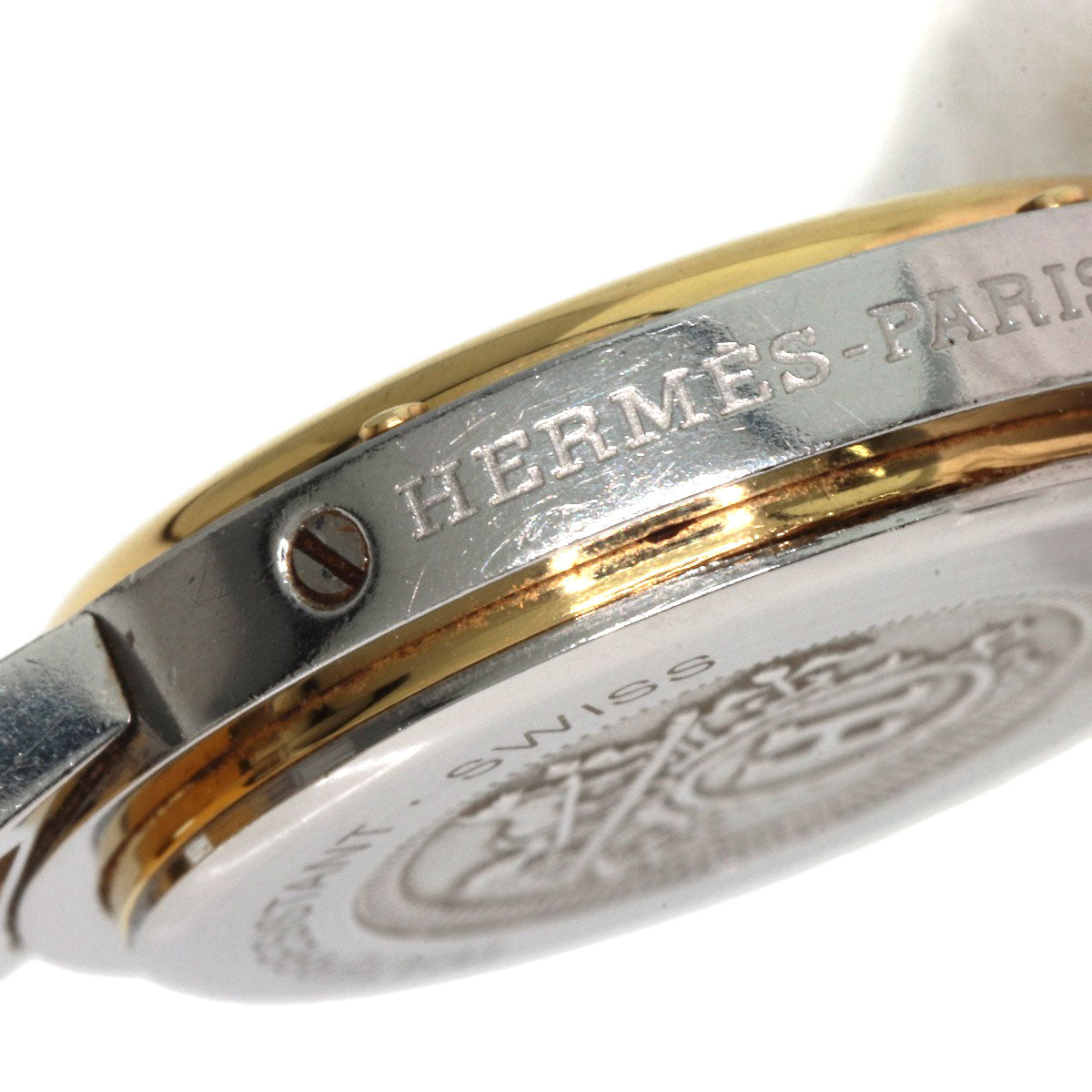 HERMES Watches Quartz Stainless Steel , SSxGP gold Clipper Ivory dial Women Used