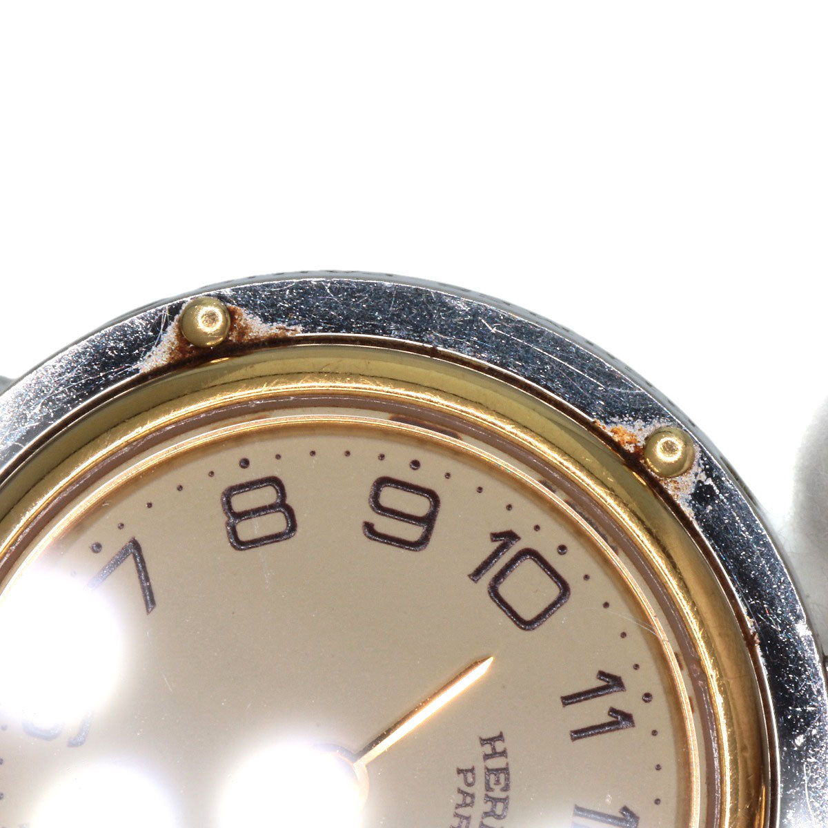 HERMES Watches Quartz Stainless Steel , SSxGP gold Clipper Ivory dial Women Used