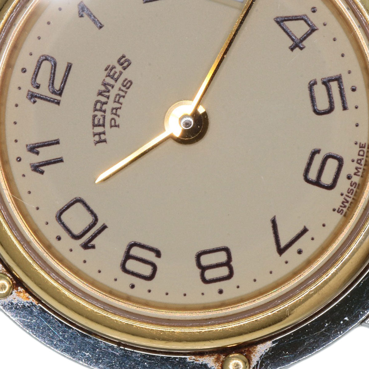 HERMES Watches Quartz Stainless Steel , SSxGP gold Clipper Ivory dial Women Used