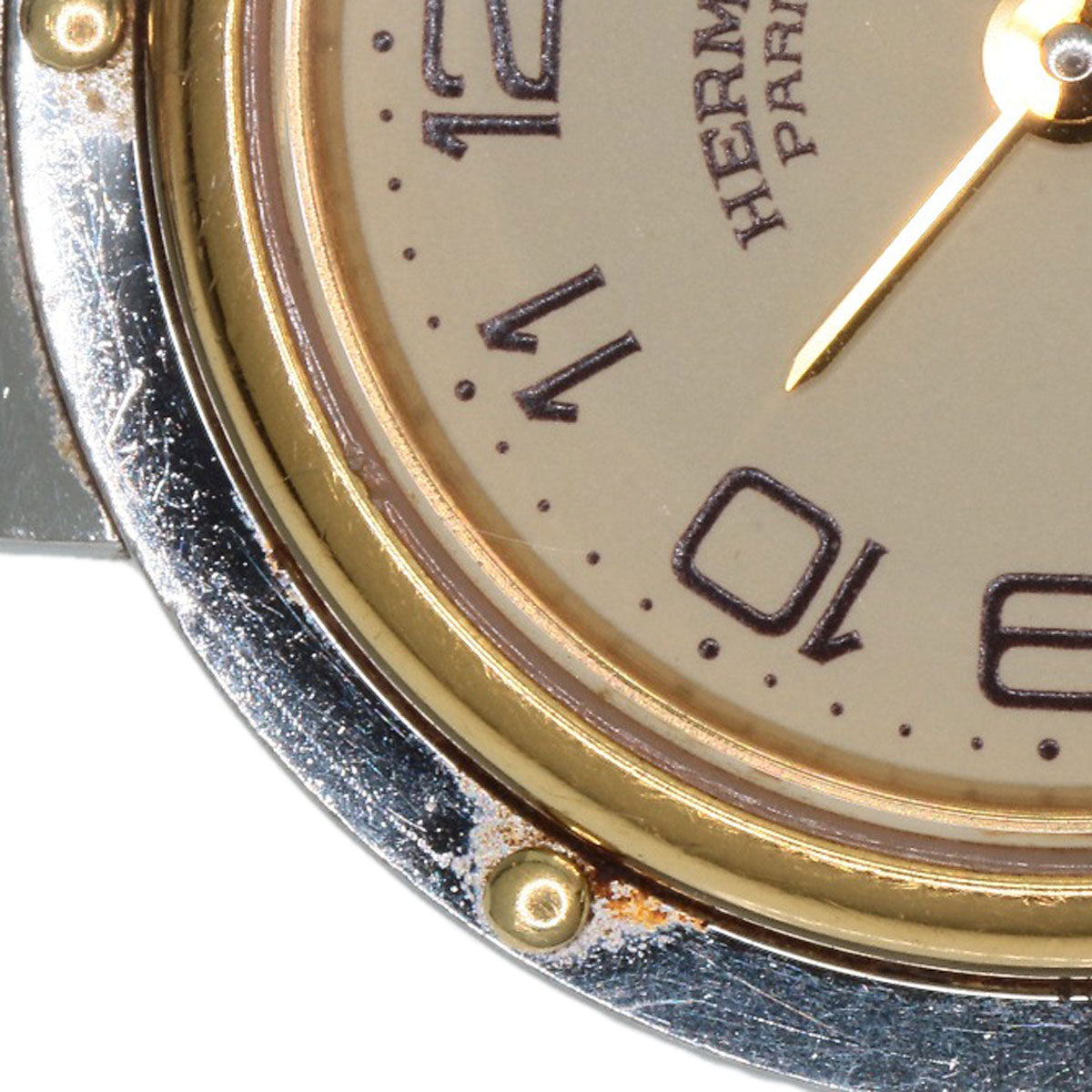 HERMES Watches Quartz Stainless Steel , SSxGP gold Clipper Ivory dial Women Used