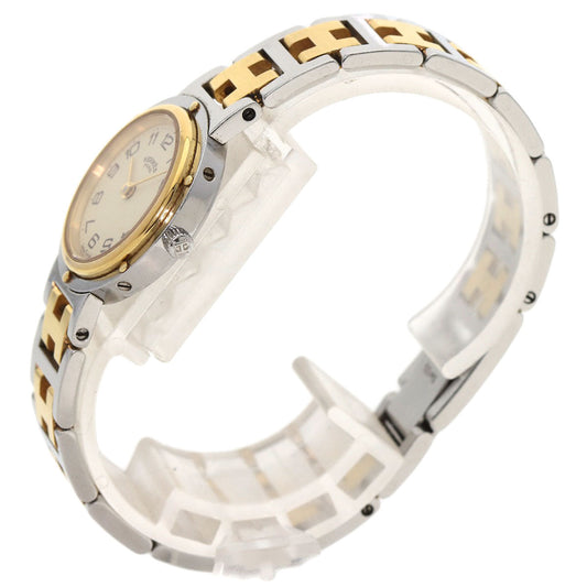 HERMES Watches Quartz Stainless Steel , SSxGP gold Clipper Ivory dial Women Used