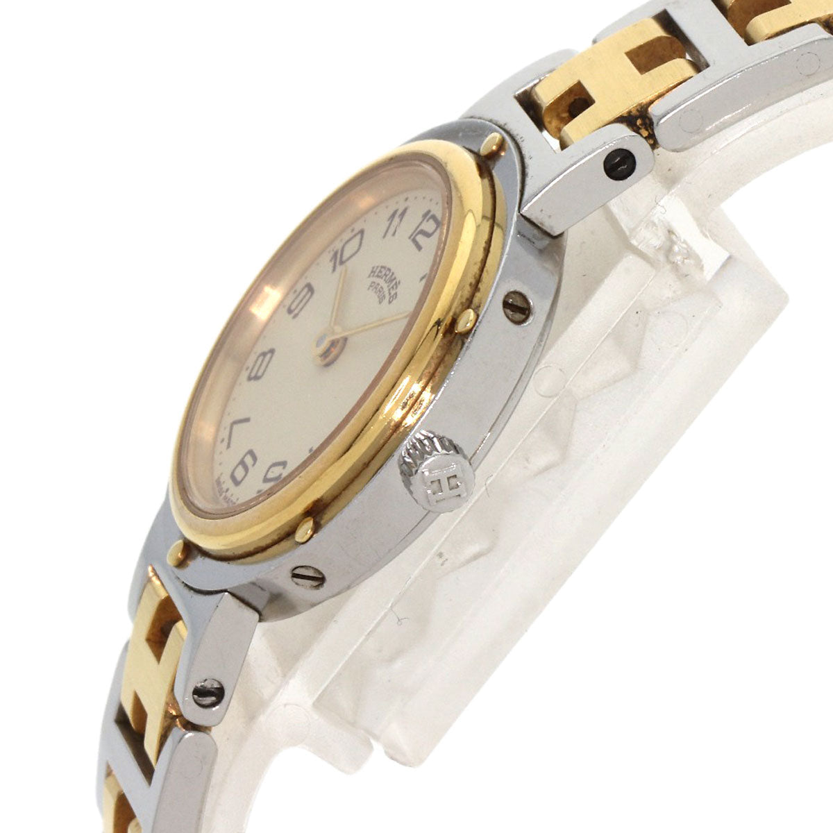 HERMES Watches Quartz Stainless Steel , SSxGP gold Clipper Ivory dial Women Used