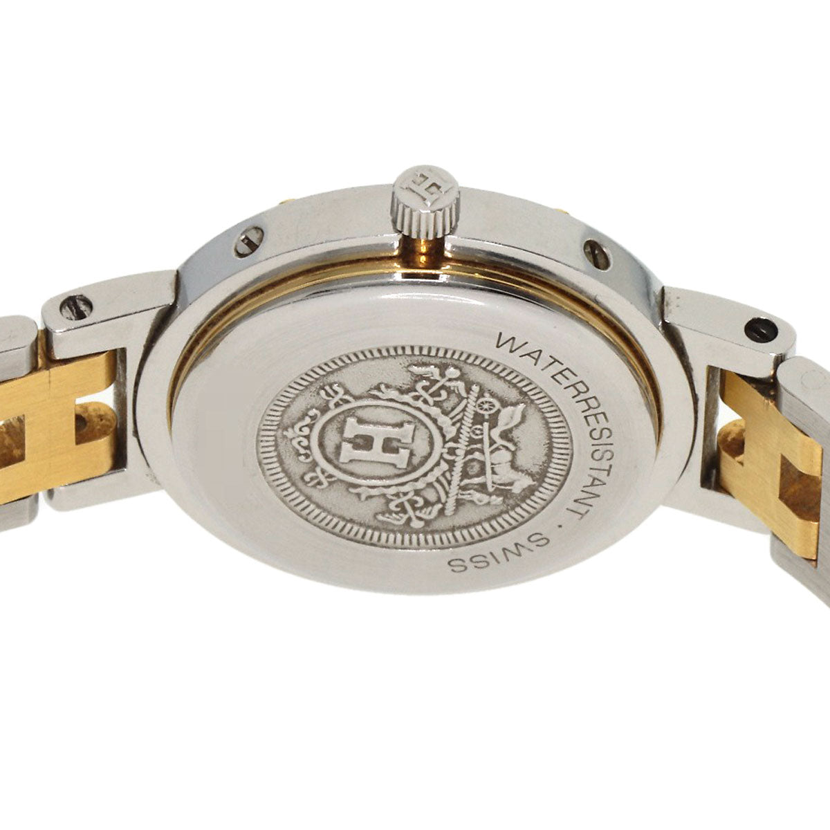 HERMES Watches Quartz Stainless Steel , SSxGP gold Clipper Ivory dial Women Used