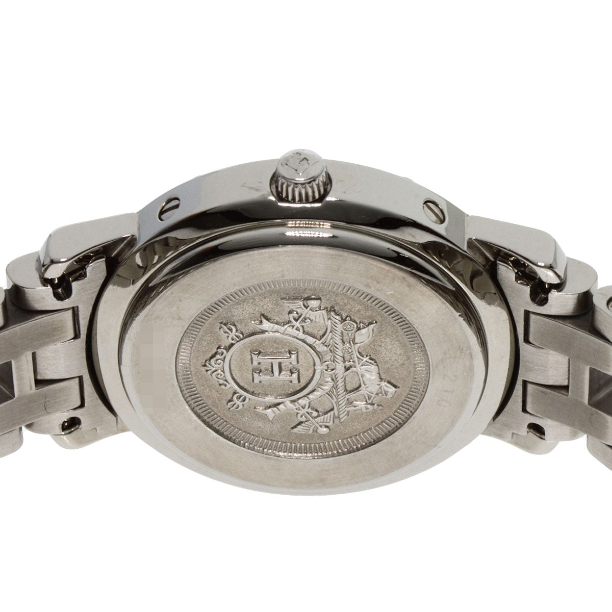 HERMES Watches Quartz CL4.210 Stainless Steel , Stainless Steel Silver Clipper Orange dial Women Used