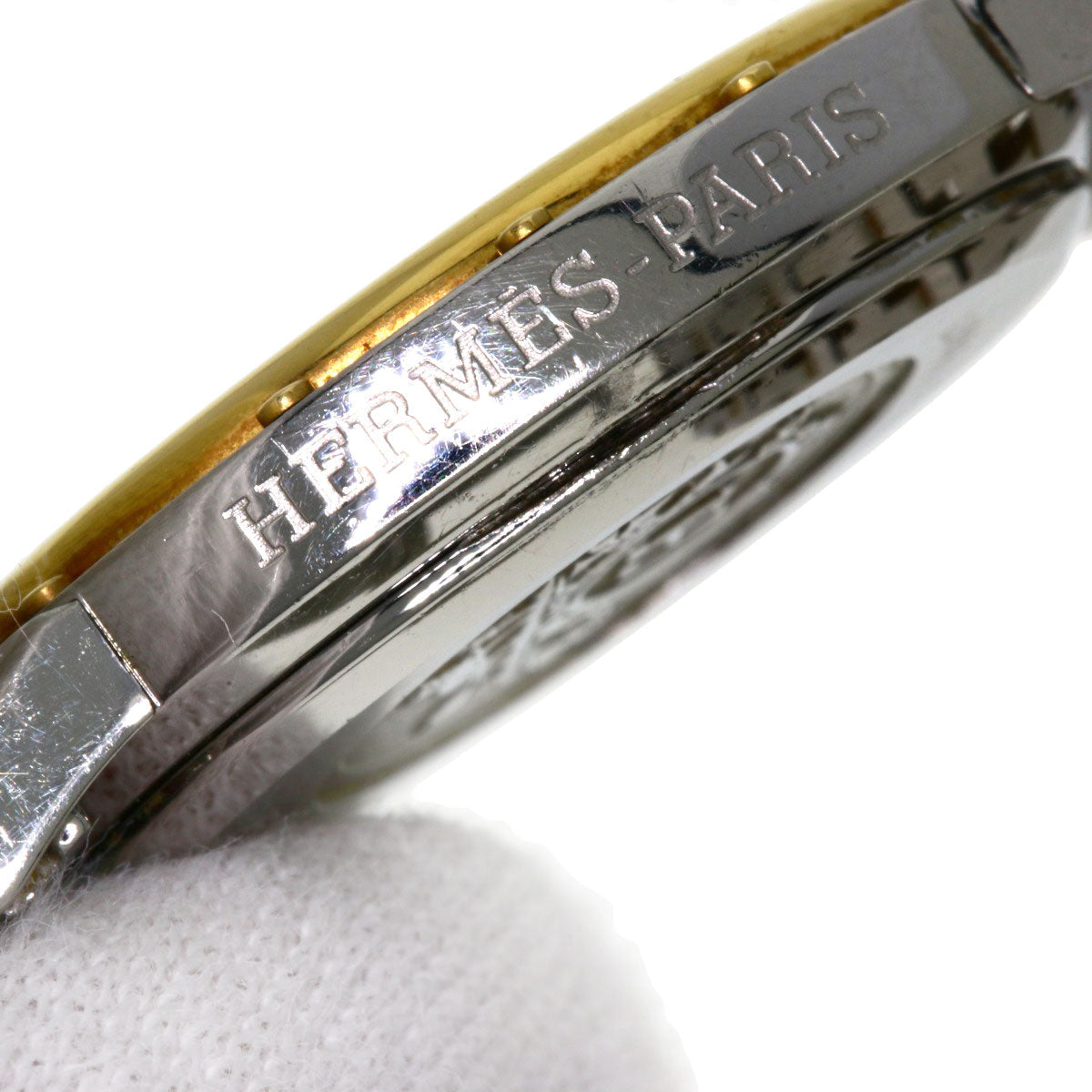 HERMES Watches Quartz CO1.220 Stainless Steel , SSxGP Silver Clipper oval Silver dial Women Used