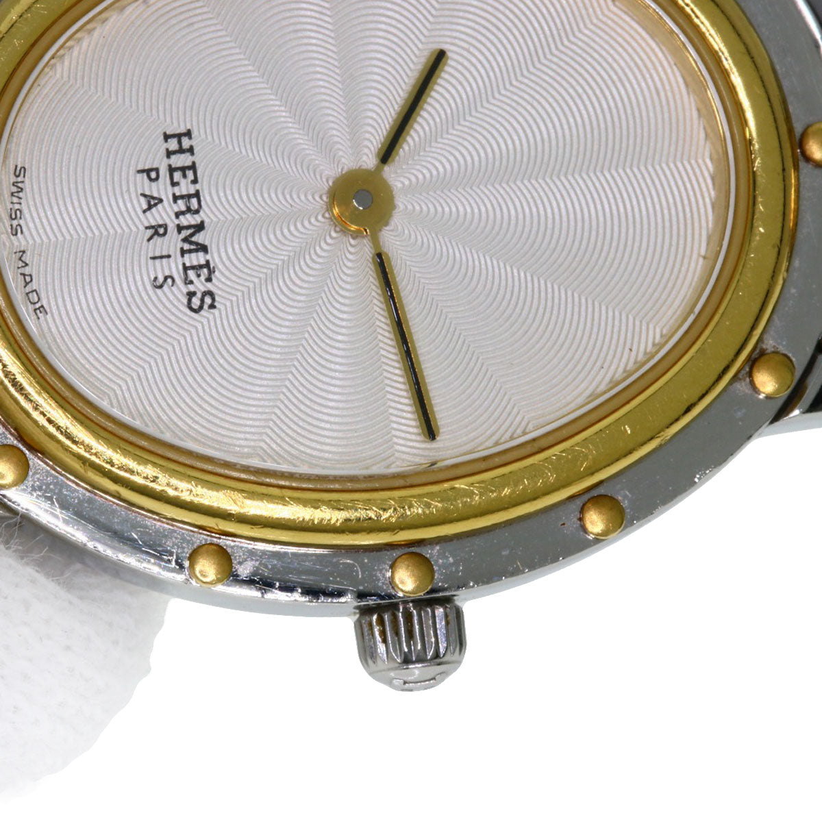 HERMES Watches Quartz CO1.220 Stainless Steel , SSxGP Silver Clipper oval Silver dial Women Used