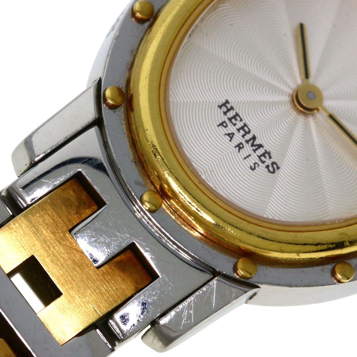 HERMES Watches Quartz CO1.220 Stainless Steel , SSxGP Silver Clipper oval Silver dial Women Used