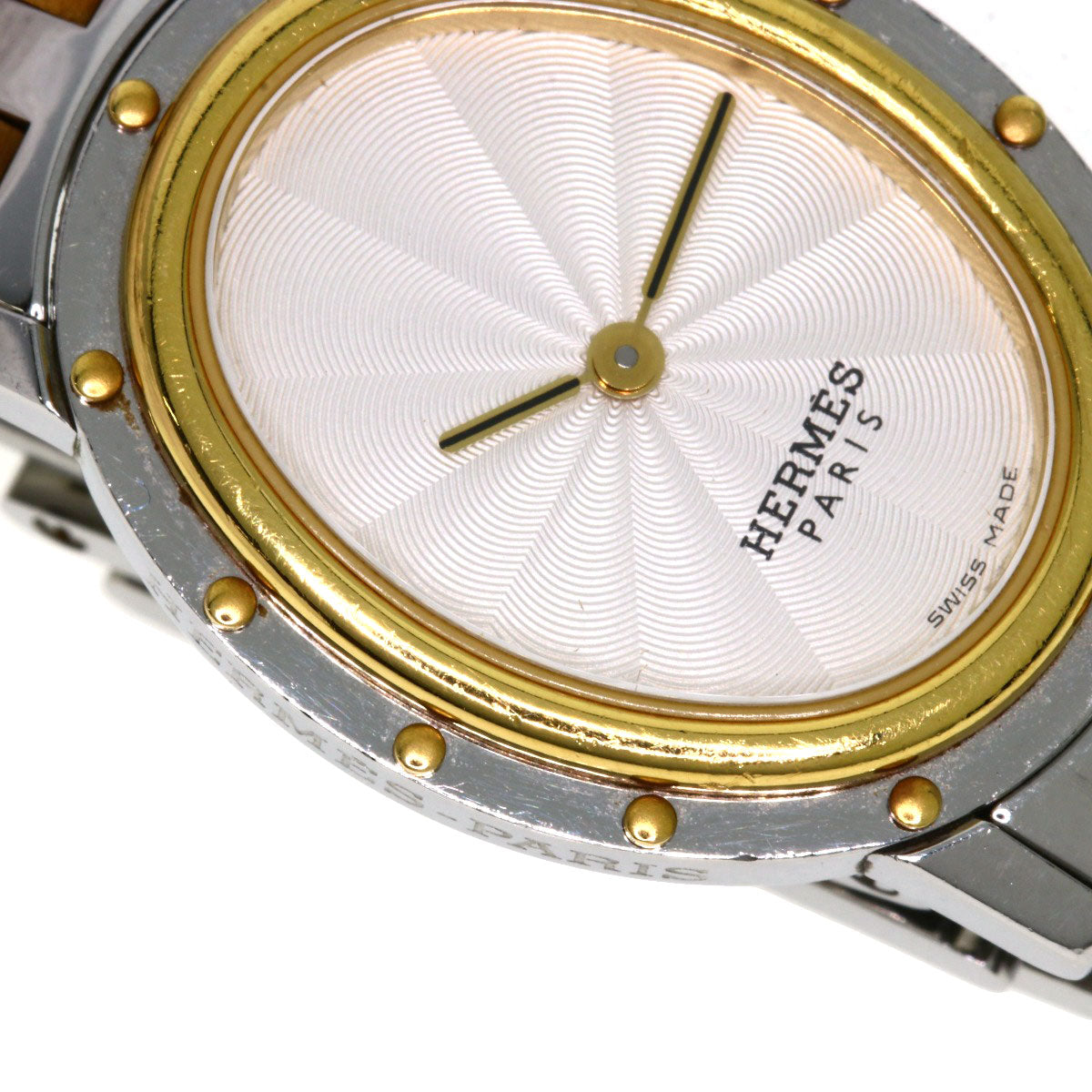 HERMES Watches Quartz CO1.220 Stainless Steel , SSxGP Silver Clipper oval Silver dial Women Used