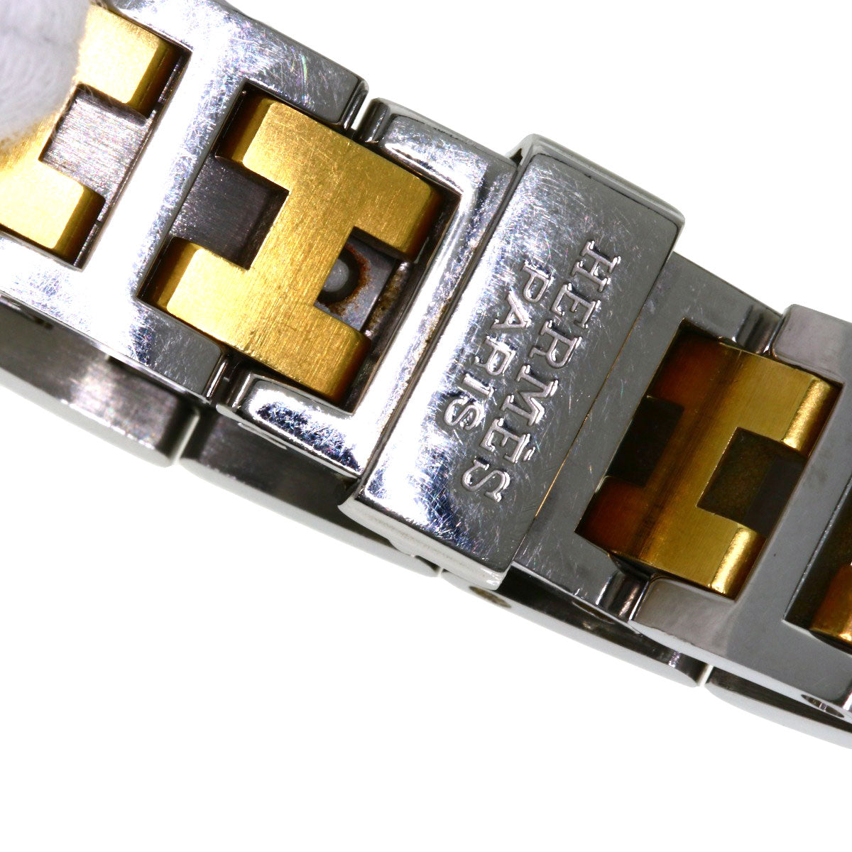 HERMES Watches Quartz CO1.220 Stainless Steel , SSxGP Silver Clipper oval Silver dial Women Used