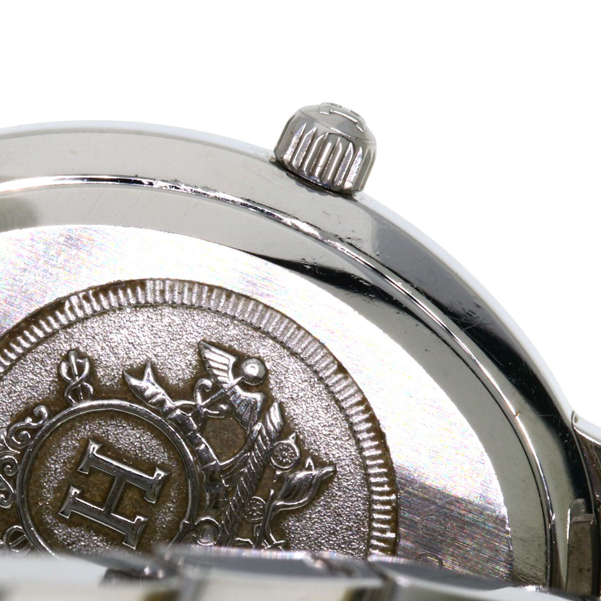 HERMES Watches Quartz CO1.220 Stainless Steel , SSxGP Silver Clipper oval Silver dial Women Used