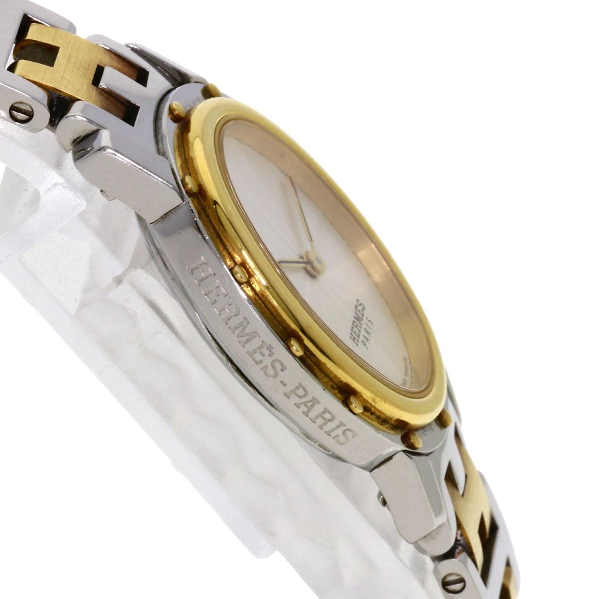 HERMES Watches Quartz CO1.220 Stainless Steel , SSxGP Silver Clipper oval Silver dial Women Used