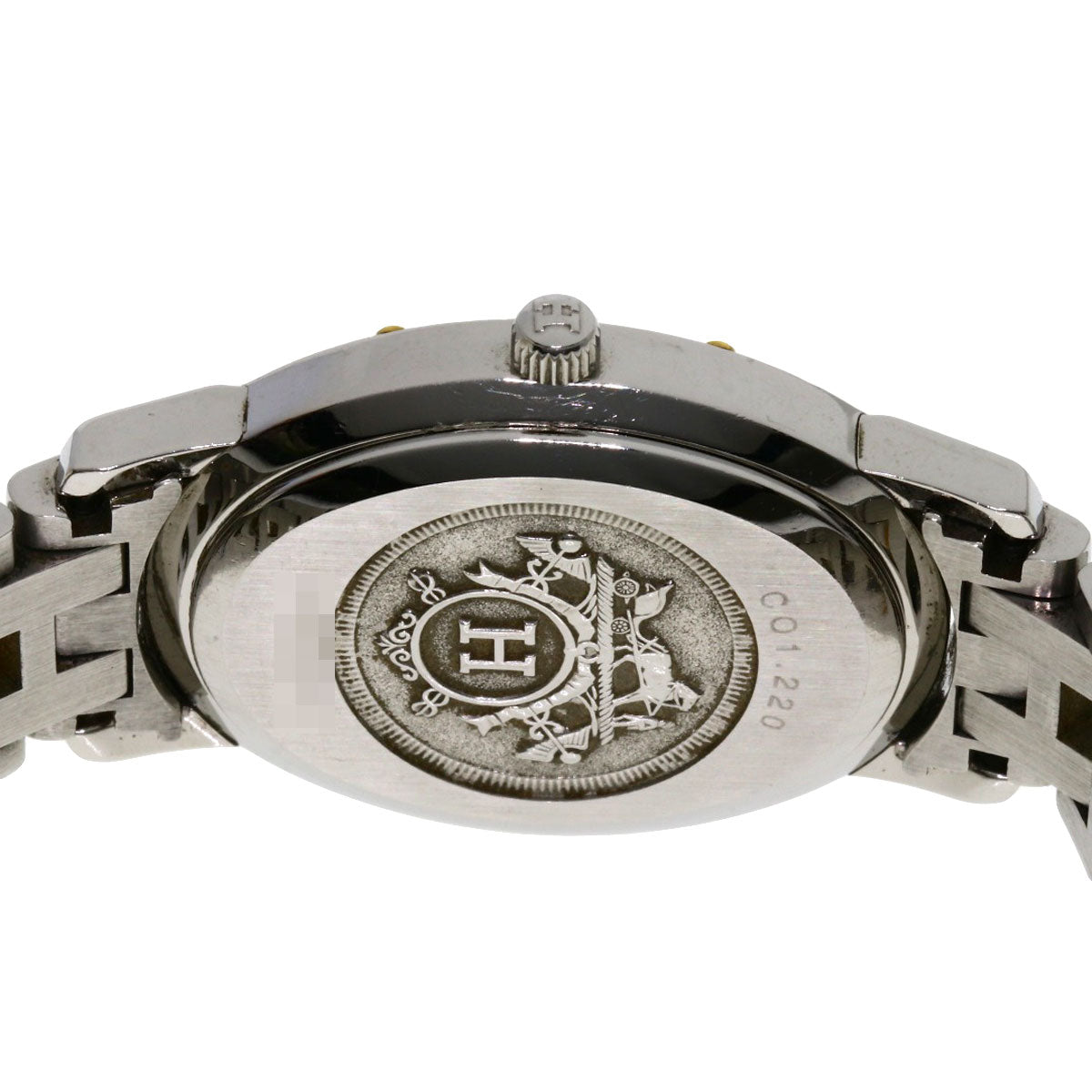 HERMES Watches Quartz CO1.220 Stainless Steel , SSxGP Silver Clipper oval Silver dial Women Used