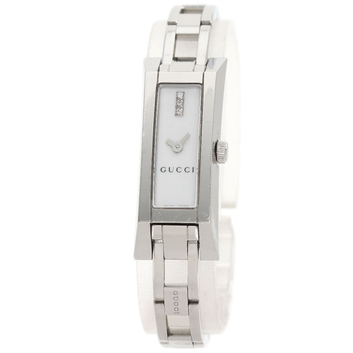 GUCCI Watches Quartz 110 Stainless Steel Silver Square Face 3P Diamond white dial