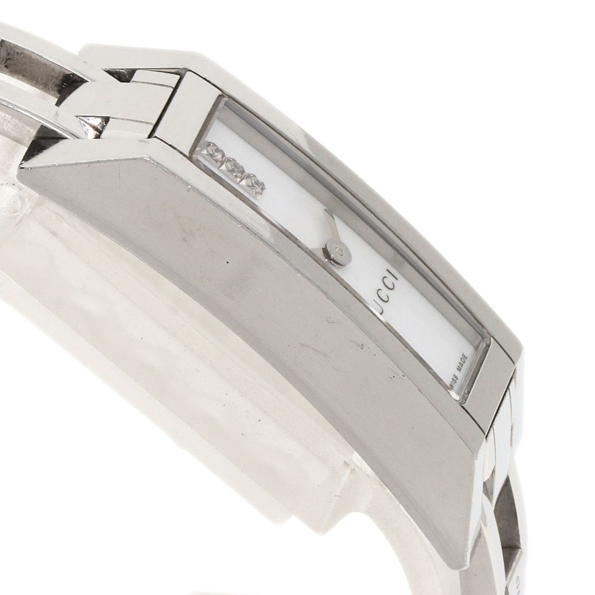 GUCCI Watches Quartz 110 Stainless Steel Silver Square Face 3P Diamond white dial