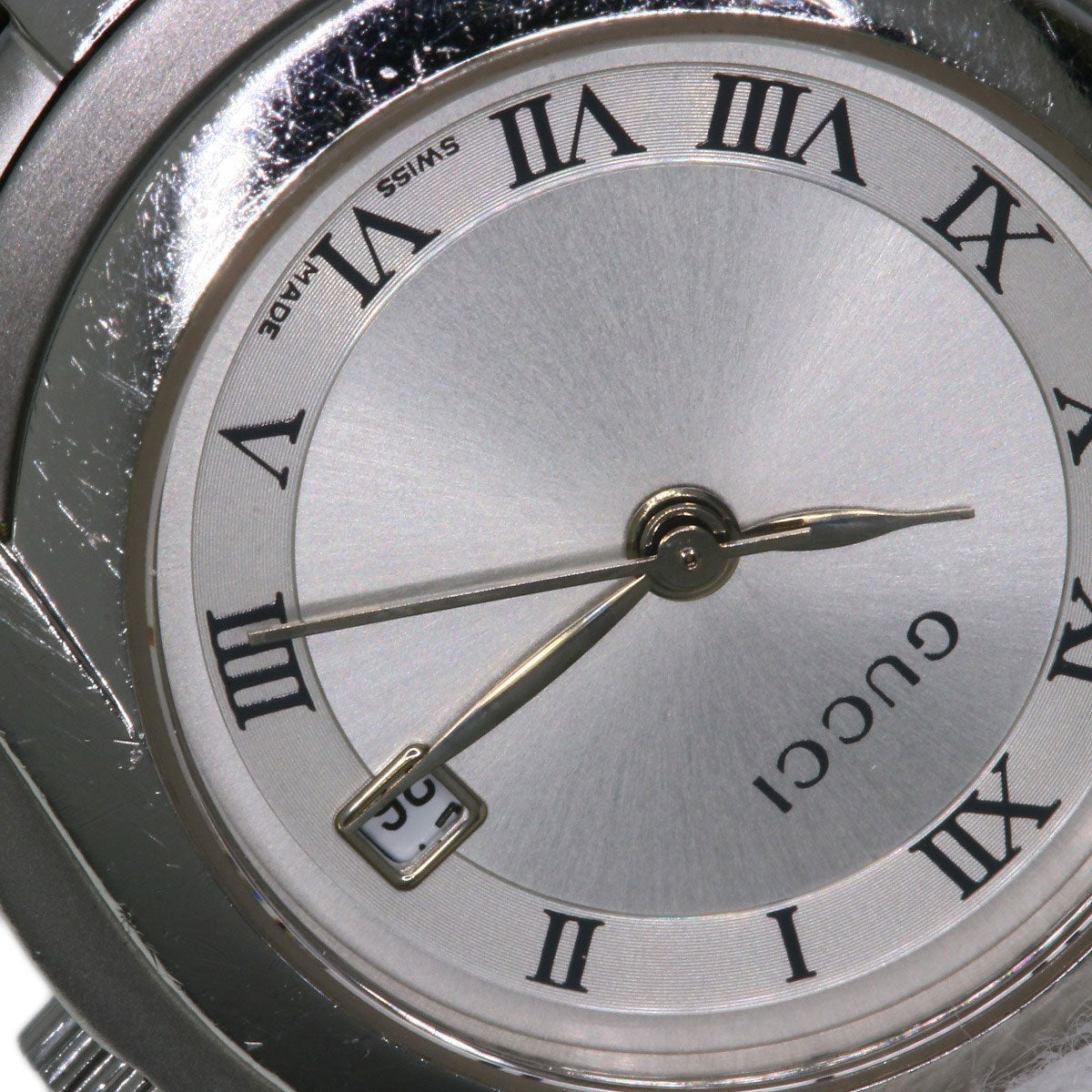 GUCCI Watches Quartz 5500L Stainless Steel , Stainless Steel Silver Round face Silver dial Women Used